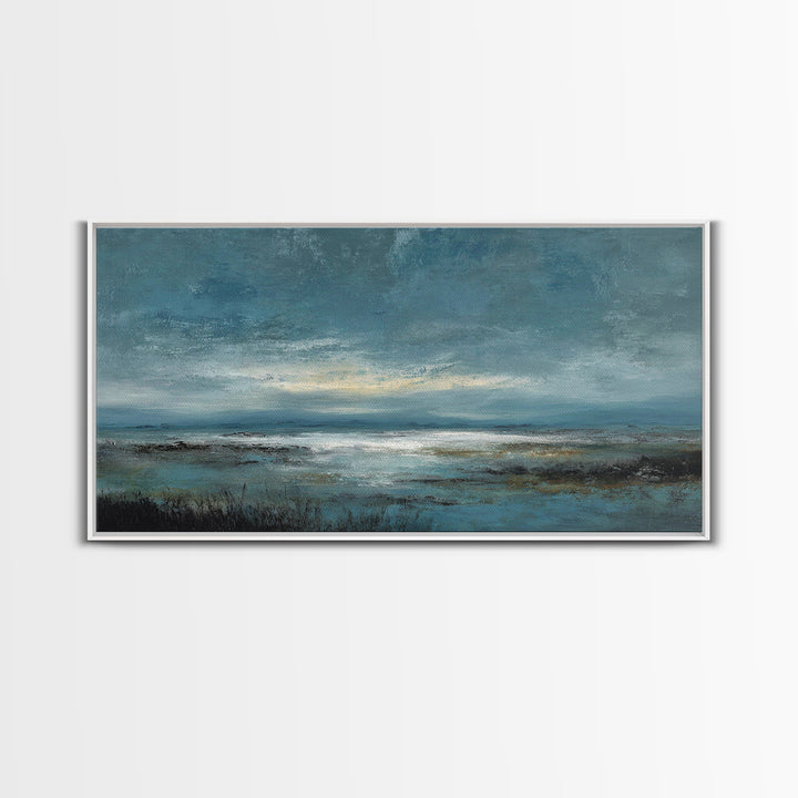 Modern Landscape with Expansive Calm Sky Canvas Print, Living Room Art, Dopamine Decor, Living Room Decor, Fine Art, Living, LIR-2x1-71