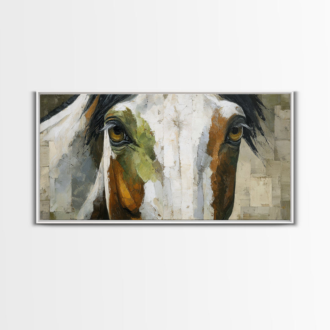 Contemporary Horse Portrait Canvas Print, Living Room Art, Painting, Living Room Decor, Fine Art, Living, Bedroom Decor, LIR-2x1-78