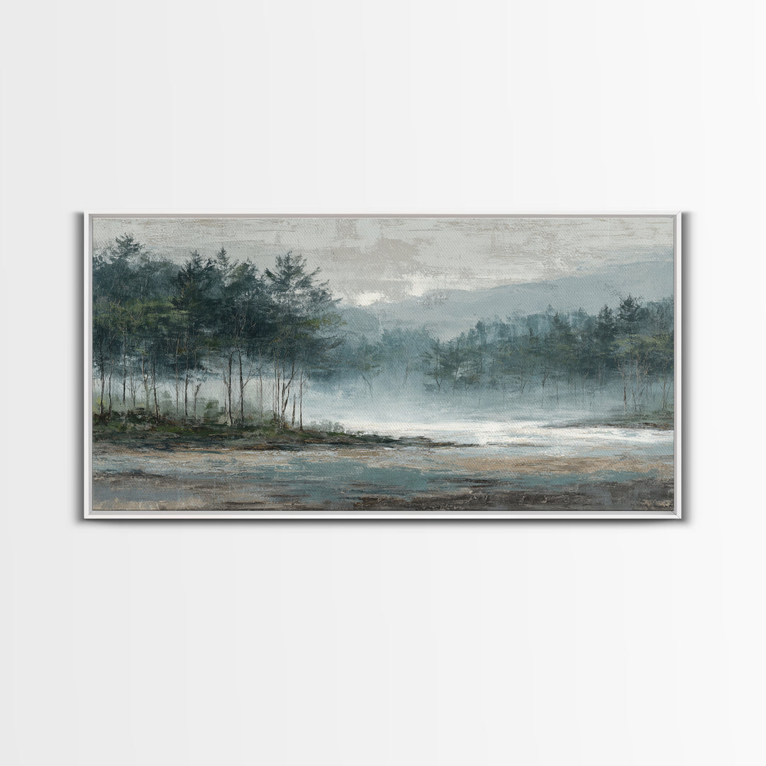 Minimal Scandinavian Forest Framed Canvas Print, Living Room Art, Painting, Living Room Decor, Fine Art, Living, Bedroom Decor, LIR-2x1-9