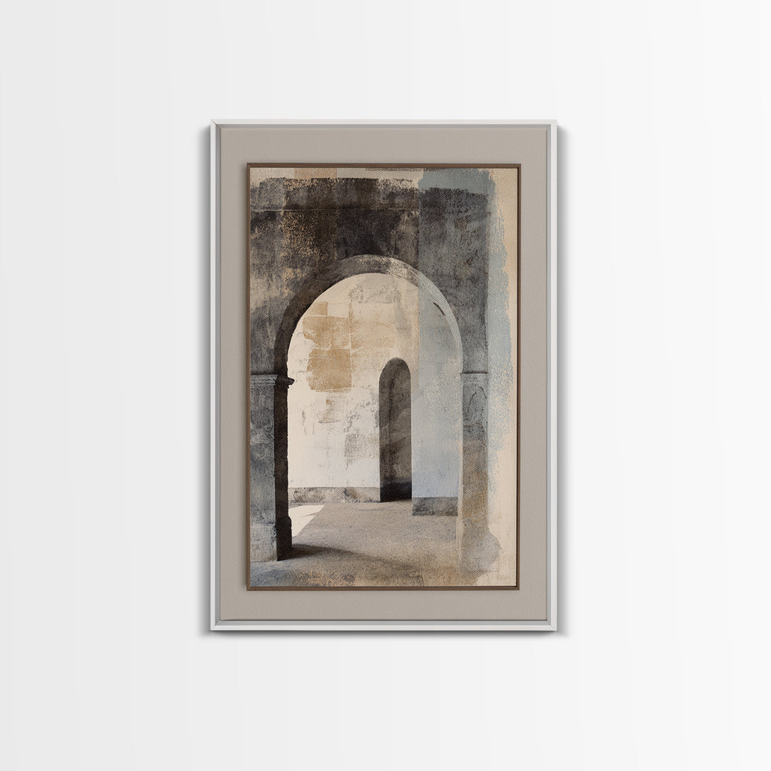 Black and White Architectural Arch Composition Canvas Print, Living Room Art, Minimalist Decor, Living Room Decor, Living, LIR-2x3-15
