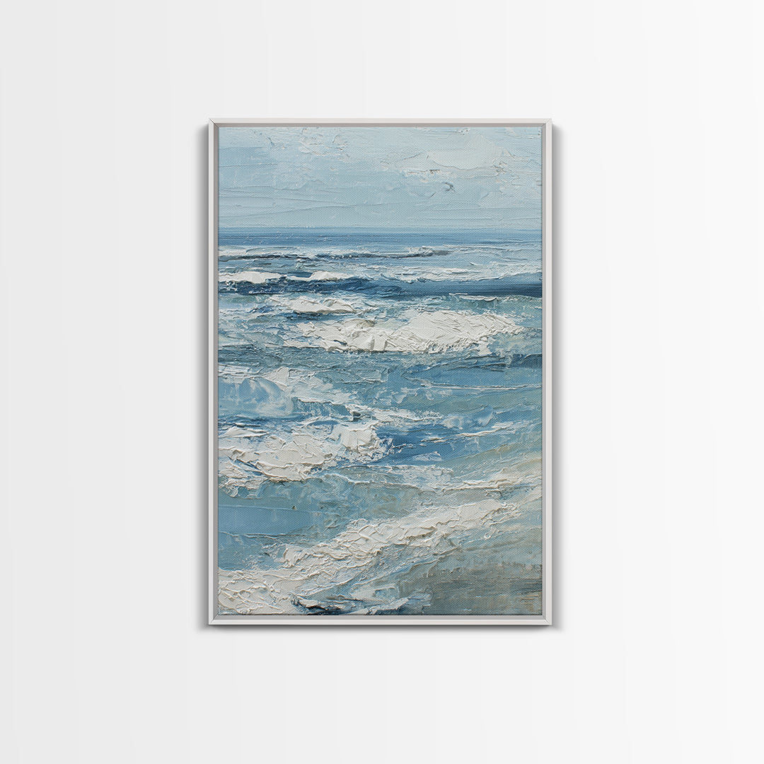 Coastal Aerial Shoreline Framed Canvas Print, Living Room Art, Contemporary Art, Living Room Decor, Fine Art, Living, LIR-2x3-19