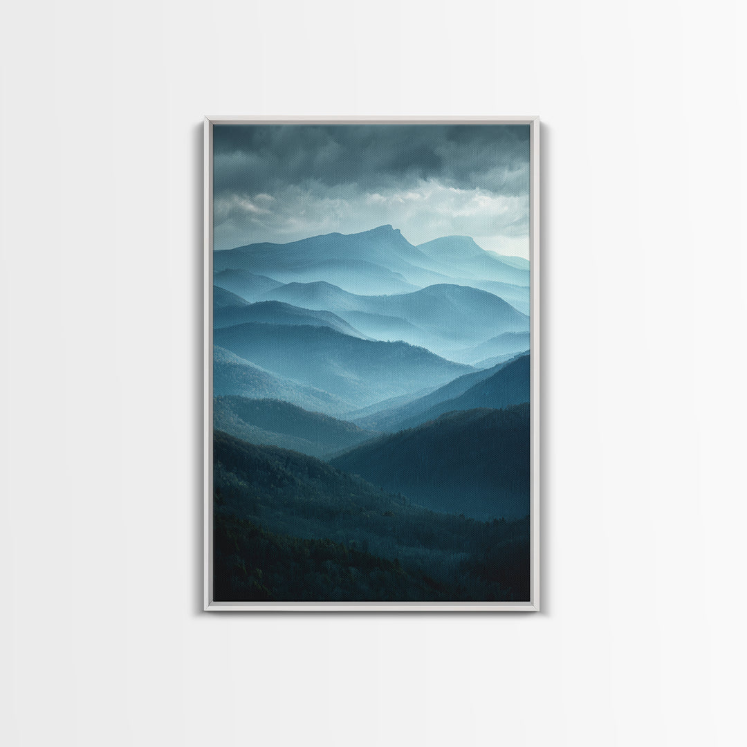 Classic Mountain Panorama for Cozy Interiors Framed Canvas Print, Living Room Art, Modern Decor, Living Room Decor, Living, LIR-2x3-24