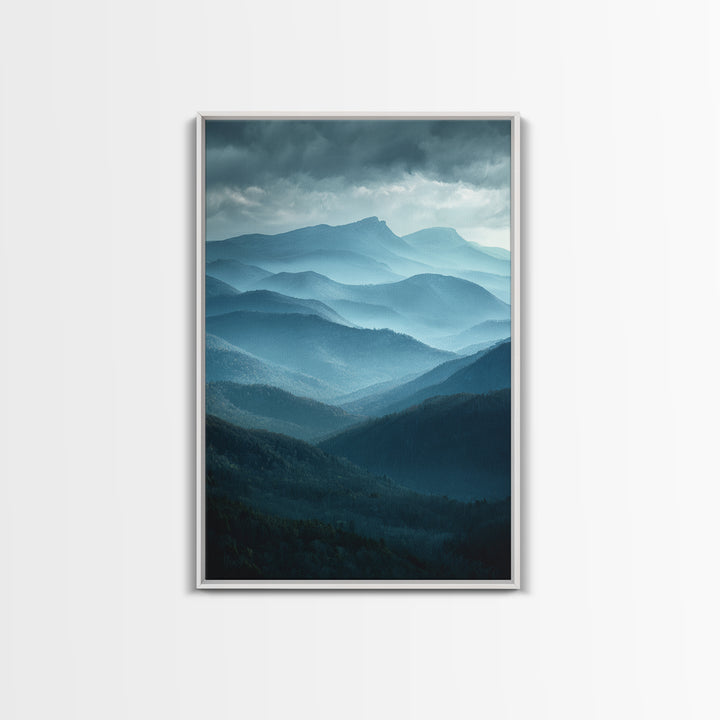 Classic Mountain Panorama for Cozy Interiors Framed Canvas Print, Living Room Art, Modern Decor, Living Room Decor, Living, LIR-2x3-24