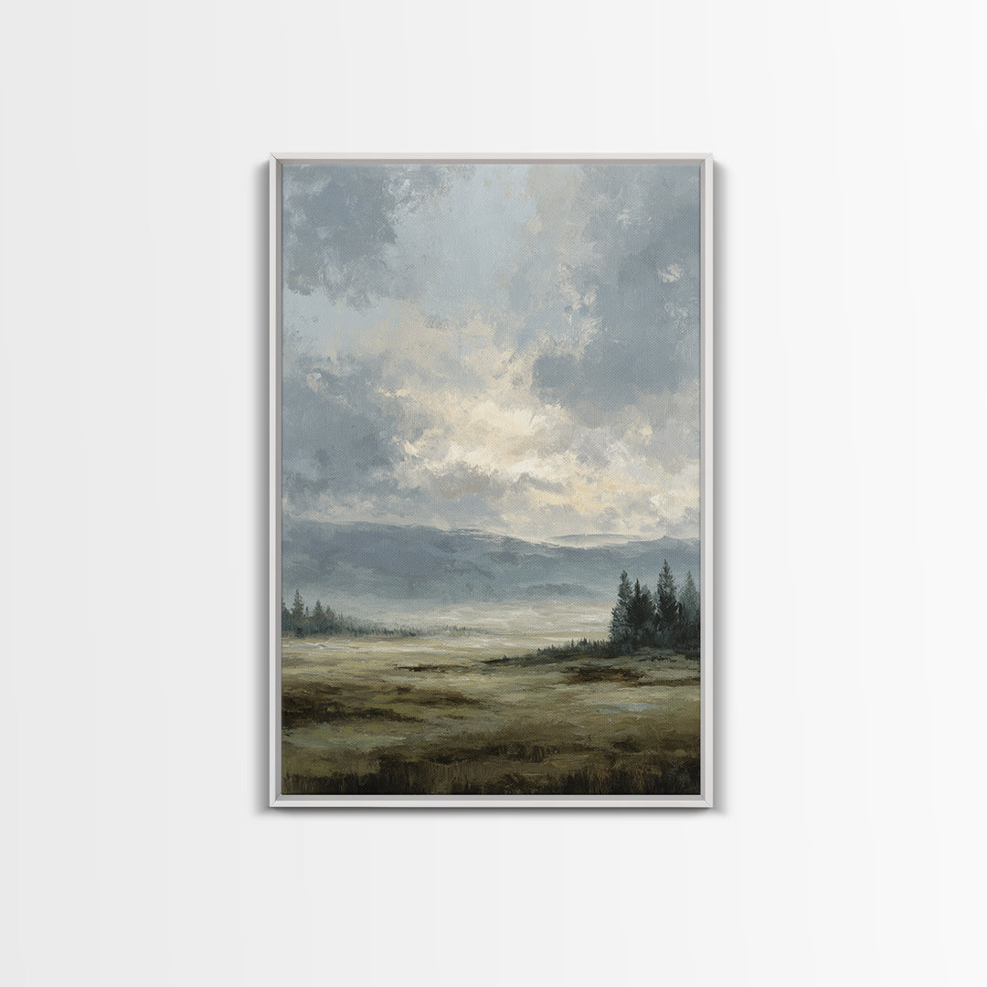Modern Landscape with Expansive Calm Sky Canvas Print, Living Room Art, Printable Wall Art, Living Room Decor, Fine Art, Living, LIR-2x3-35