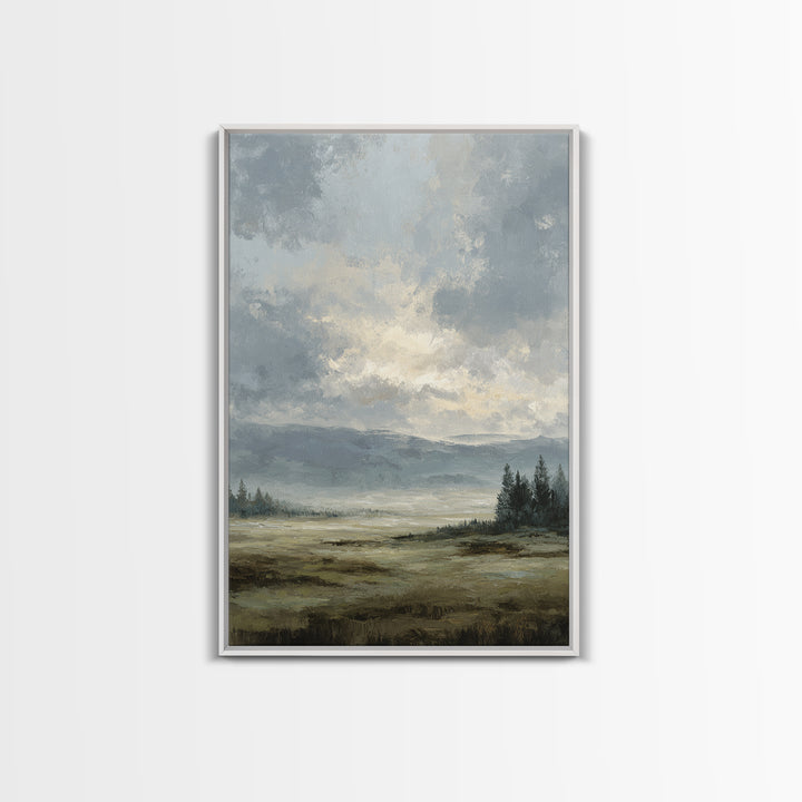 Modern Landscape with Expansive Calm Sky Canvas Print, Living Room Art, Printable Wall Art, Living Room Decor, Fine Art, Living, LIR-2x3-35