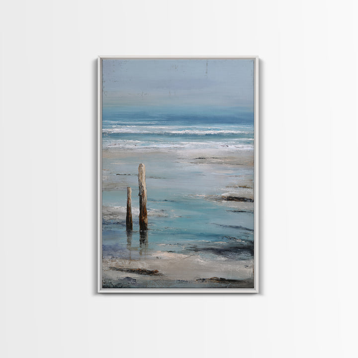 Moody Seascape for Dramatic Focal Point Framed Canvas Print, Living Room Art, Art Print, Living Room Decor, Fine Art, Living, LIR-2x3-38