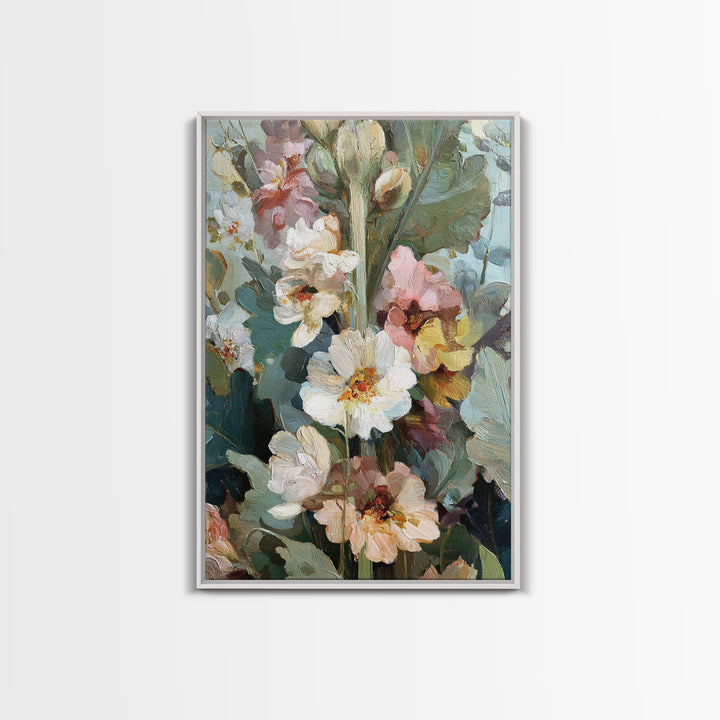 Large Floral Still Life Framed Canvas Print, Living Room Art, Oil Painting, Living Room Decor, Fine Art, Living, Boho Wall Art, LIR-2x3-41