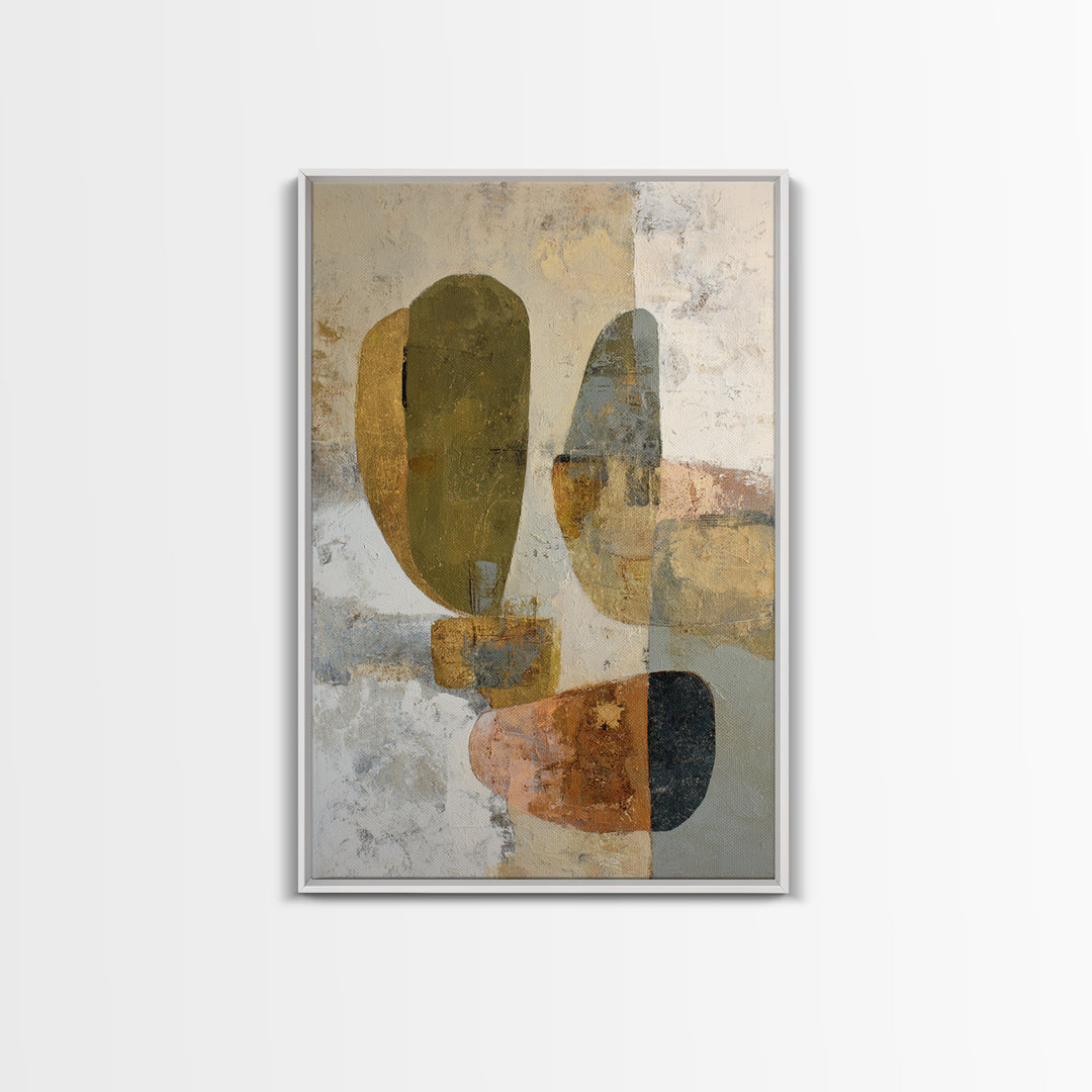 Abstract Organic Shapes Framed Canvas Print, Living Room Art, Oil Painting, Living Room Decor, Fine Art, Living, Boho Wall Art, LIR-2x3-47