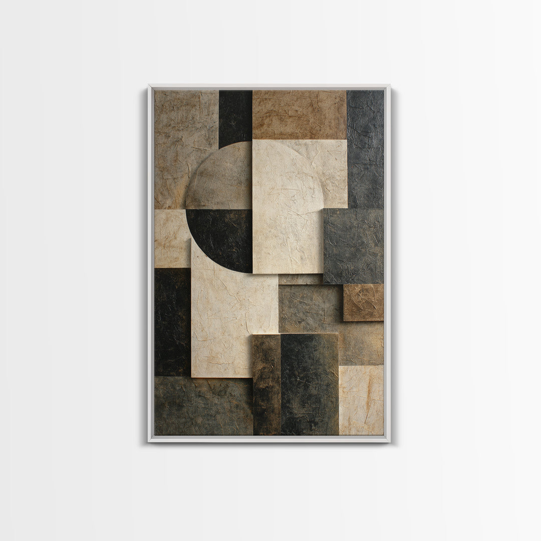 Monochrome Stone Texture Abstraction Canvas Print, Living Room Art, Printable Wall Art, Living Room Decor, Abstract Art, Living, LIR-2x3-5