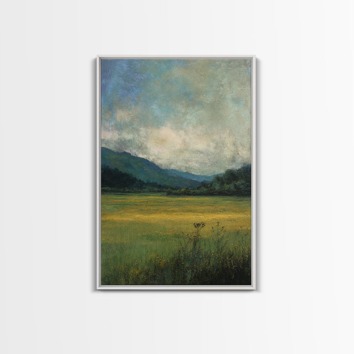 Quiet Meadow Landscape Framed Canvas Print, Living Room Art, Printable, Living Room Decor, Oil Painting, Living, Printable Art, LIR-2x3-55