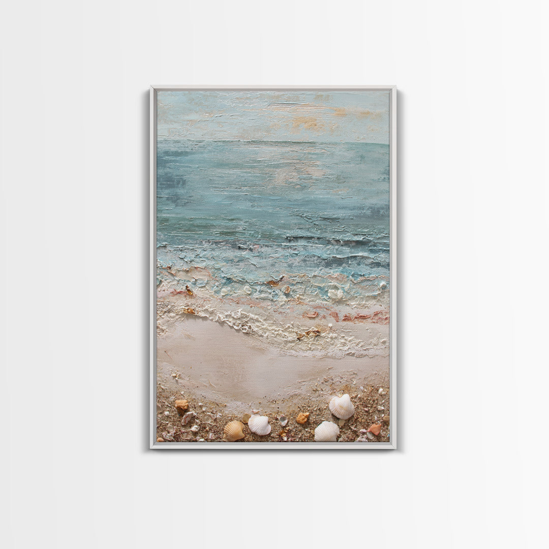 Moody Seascape for Dramatic Focal Point Canvas Print, Living Room Art, Oil Painting, Living Room Decor, Abstract Art, Living, LIR-2x3-62