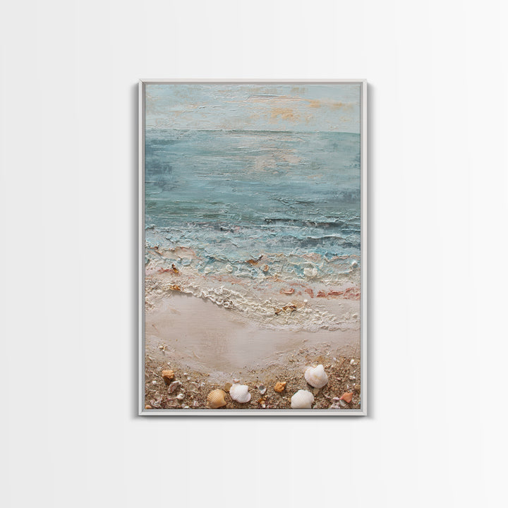 Moody Seascape for Dramatic Focal Point Canvas Print, Living Room Art, Oil Painting, Living Room Decor, Abstract Art, Living, LIR-2x3-62