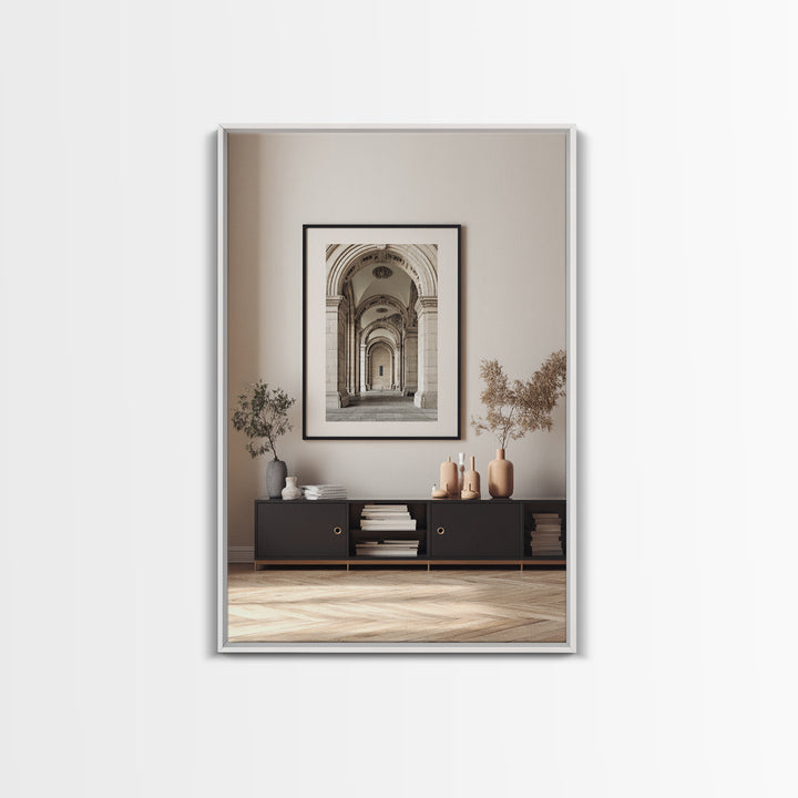 Black and White Architectural Arch Composition Canvas Print, Living Room Art, Abstract Art, Living Room Decor, Living, LIR-2x3-63