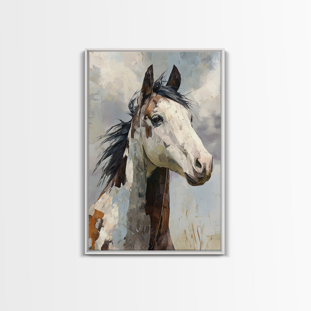 Contemporary Horse Portrait Canvas Print, Living Room Art, Home, Living Room Decor, Living, Pet Portraits, Printable Art, LIR-2x3-66