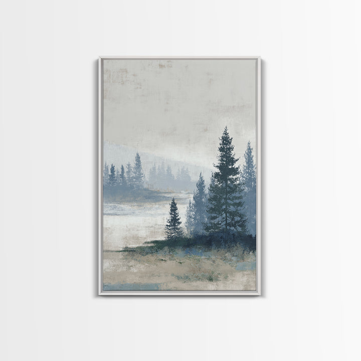Minimal Scandinavian Forest Framed Canvas Print, Living Room Art, New Home Gift, Living Room Decor, Fine Art, Living, LIR-2x3-69