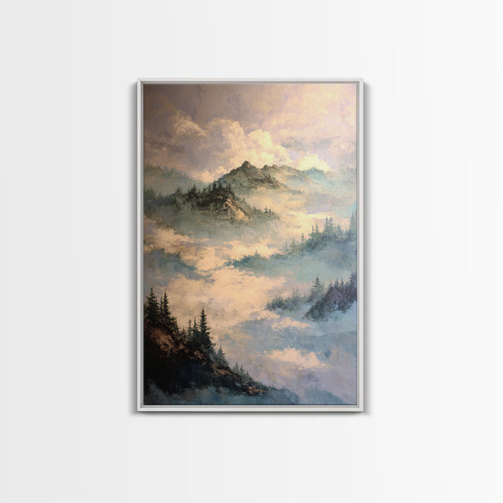 Classic Mountain Panorama for Cozy Interiors Canvas Print, Living Room Art, Home, Living Room Decor, Fine Art, Living, LIR-2x3-72