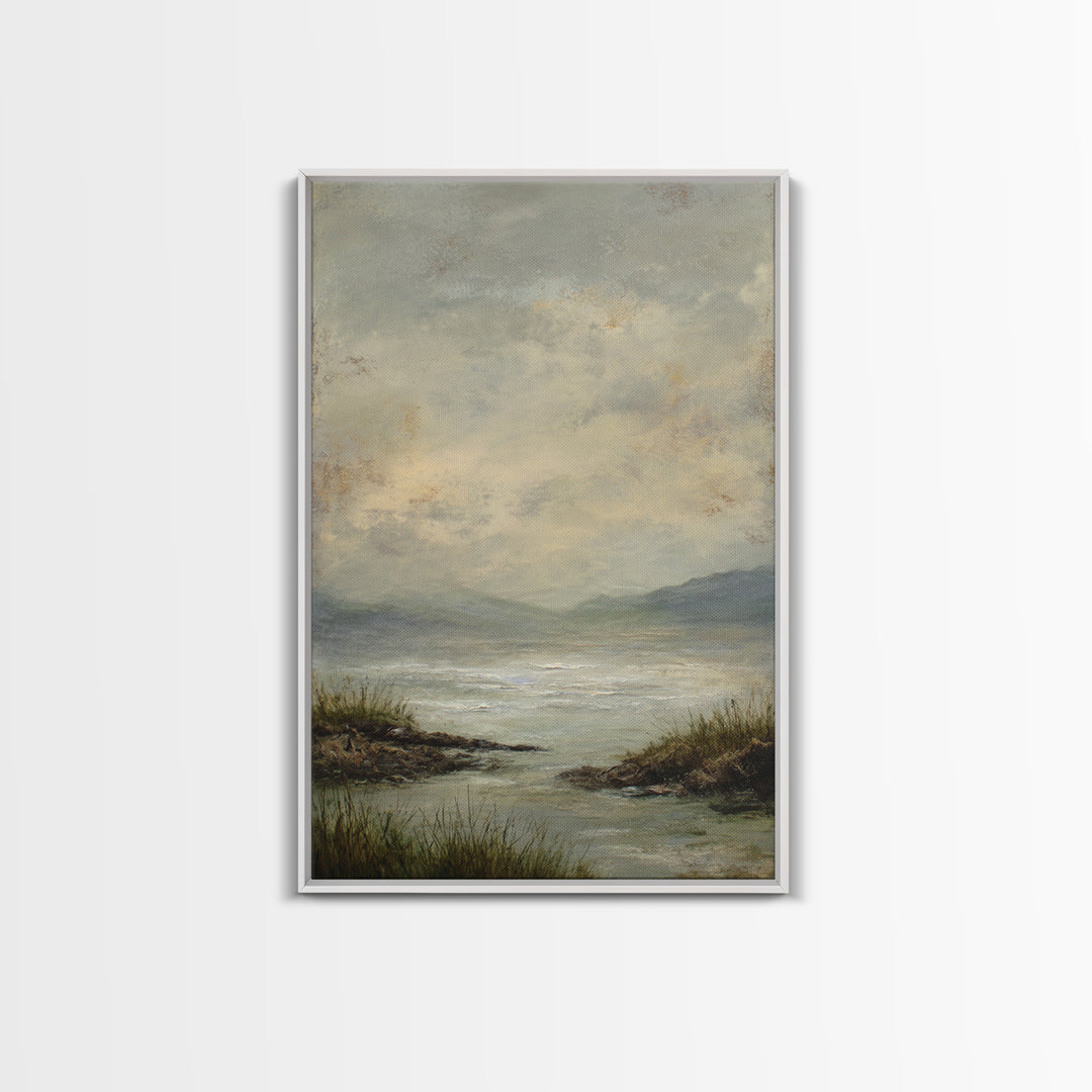 Large Cloudscape with Gentle Movement Framed Canvas Print, Living Room Art, New Home Gift, Living Room Decor, Fine Art, Living, LIR-2x3-75