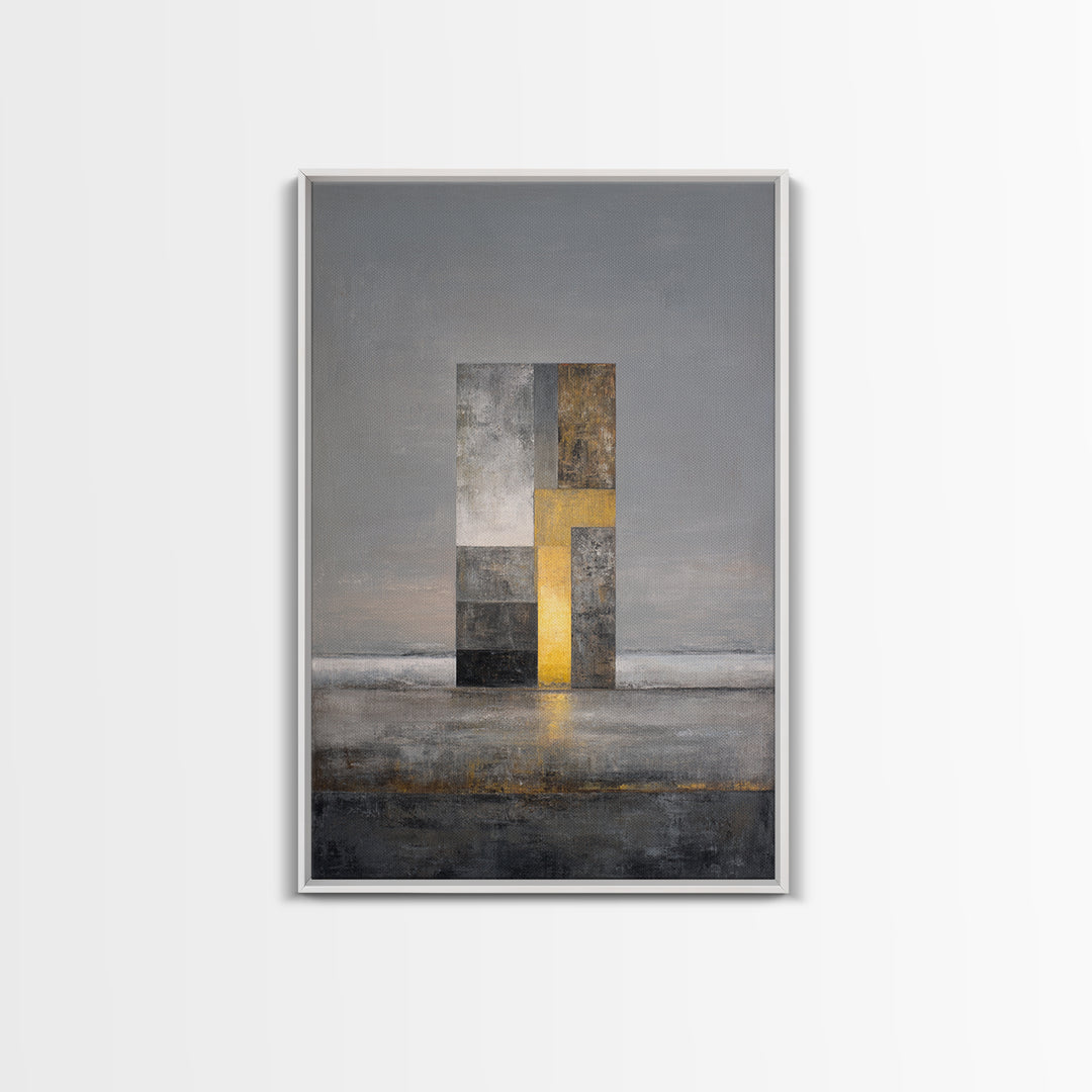 Modern City Skyline Framed Canvas Print, Living Room Art, Mid Century Modern, Living Room Decor, Abstract Art, Living, LIR-2x3-78