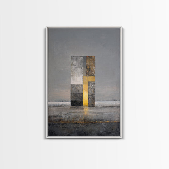 Modern City Skyline Framed Canvas Print, Living Room Art, Mid Century Modern, Living Room Decor, Abstract Art, Living, LIR-2x3-78