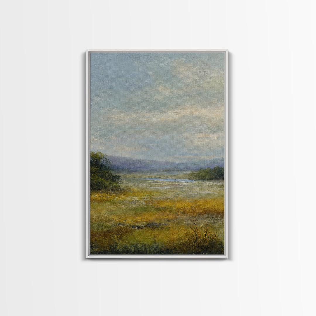 Quiet Meadow Landscape Canvas Print, Living Room Art, Large Wall Art, Living Room Decor, Fine Art, Living, Dopamine Decor, LIR-2x3-79