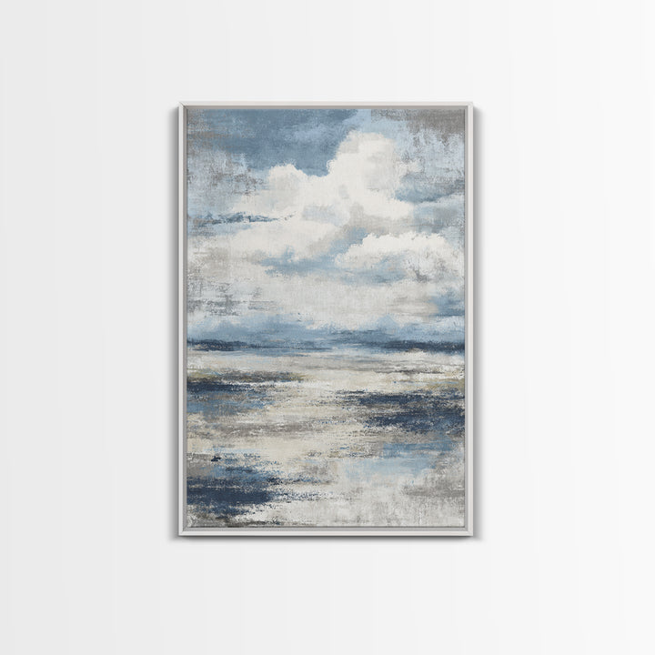 Moody Seascape for Dramatic Focal Point Canvas Print, Living Room Art, Oil Painting, Living Room Decor, Abstract Art, Living, LIR-2x3-86