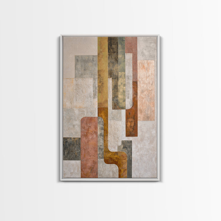 Mid Century Geometric Artwork Framed Canvas Print, Living Room Art, Bedroom Decor, Living Room Decor, Fine Art, Living, LIR-2x3-88