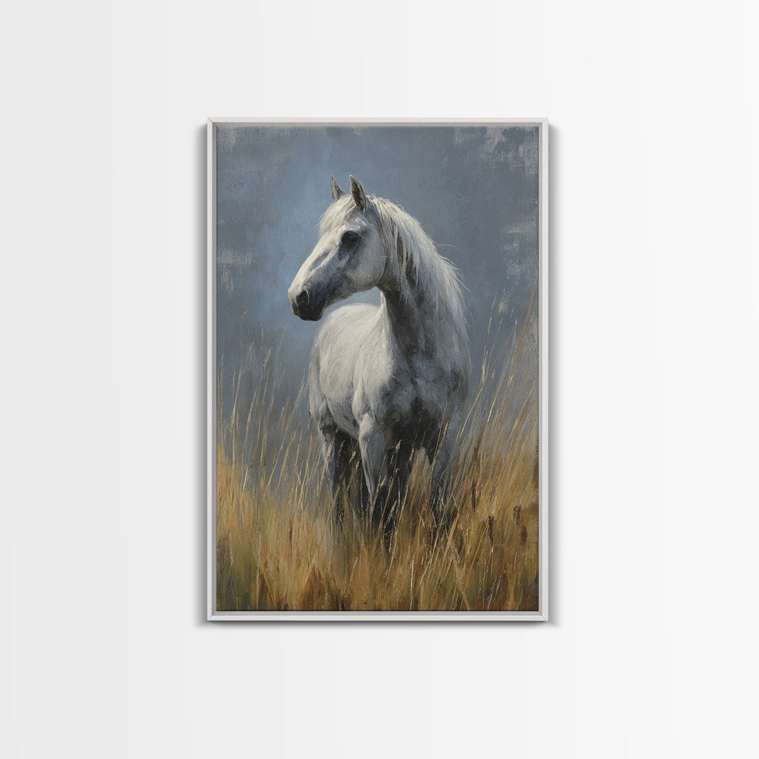 Contemporary Horse Portrait Framed Canvas Print, Living Room Art, Digital Wall Art, Living Room Decor, Fine Art, Living, LIR-2x3-90