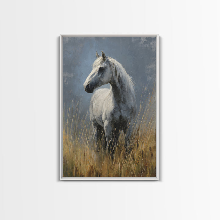 Contemporary Horse Portrait Framed Canvas Print, Living Room Art, Digital Wall Art, Living Room Decor, Fine Art, Living, LIR-2x3-90