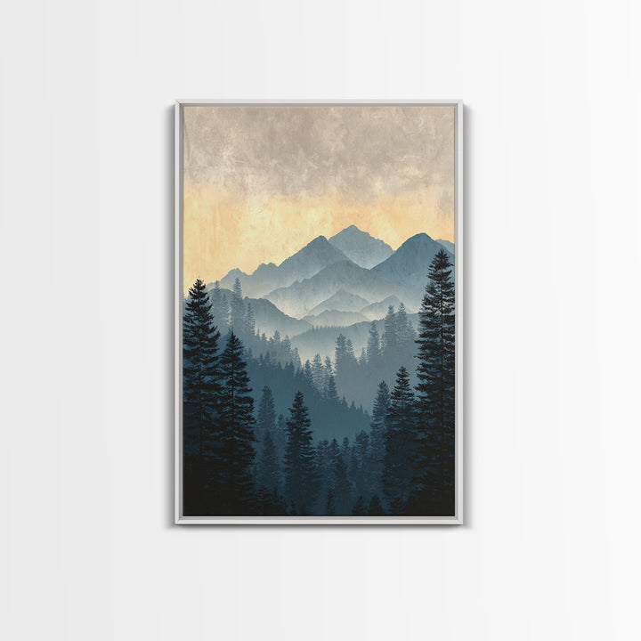 Classic Mountain Panorama for Cozy Interiors Canvas Print, Living Room Art, New Home Gift, Living Room Decor, Fine Art, Living, LIR-2x3-96