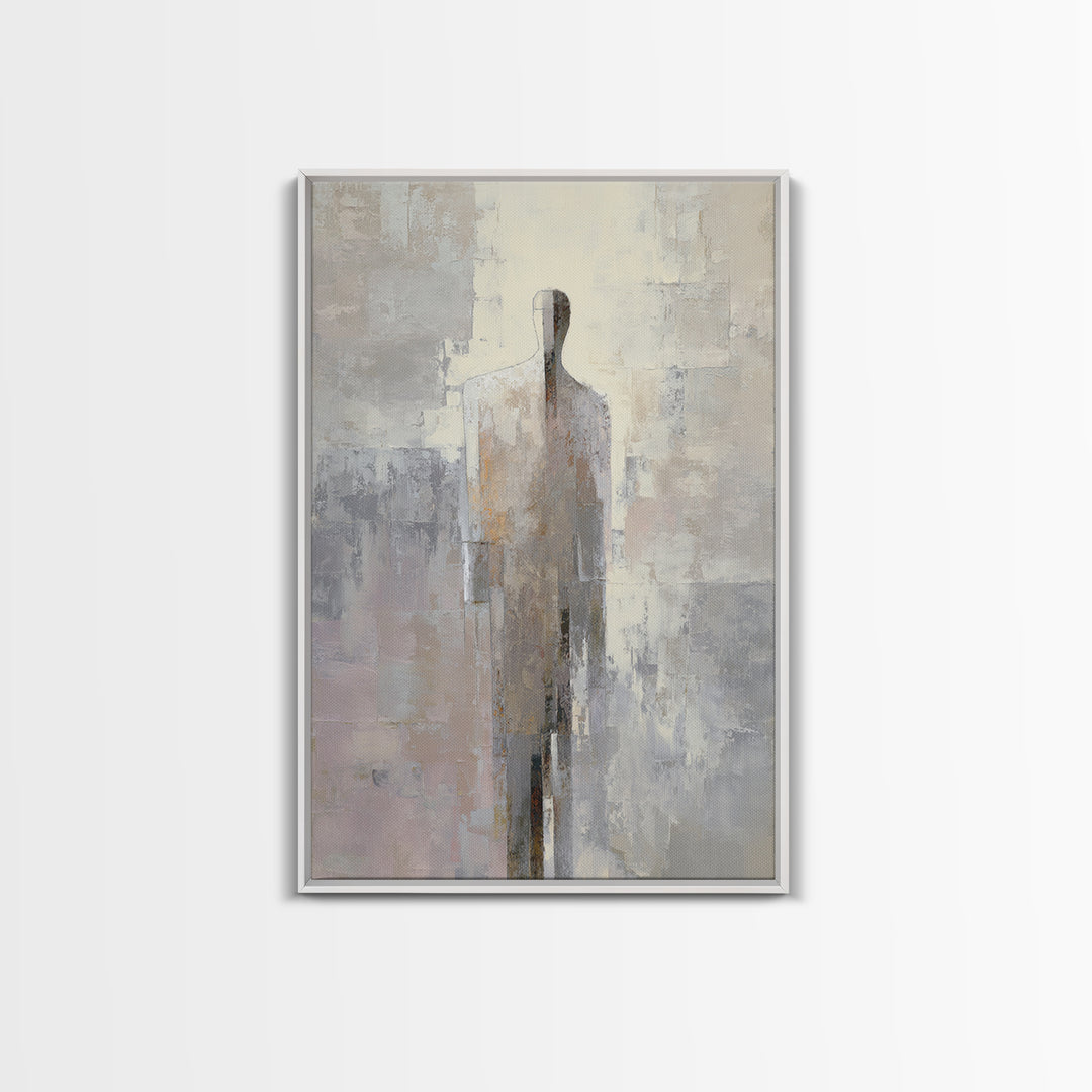 Oversized Line Figure Framed Canvas Print, Living Room Art, Pet Portraits, Living Room Decor, Oil Painting, Living, LIR-2x3-97
