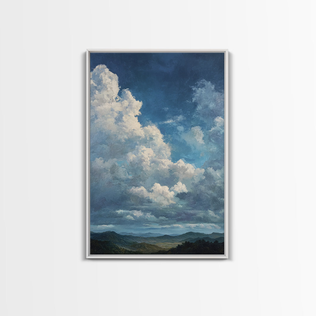 Large Cloudscape with Gentle Movement Canvas Print, Living Room Art, Boho Wall Art, Living Room Decor, Fine Art, Living, LIR-2x3-99