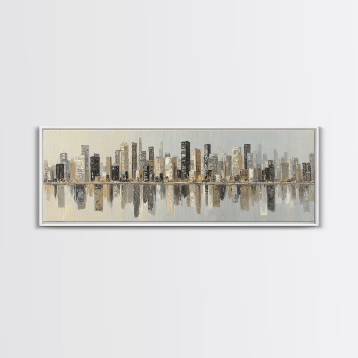 Modern City Skyline Canvas Print, Living Room Art, Modern Decor, Living Room Decor, Abstract Art, Living, Wall Decor, LIR-3x1-14