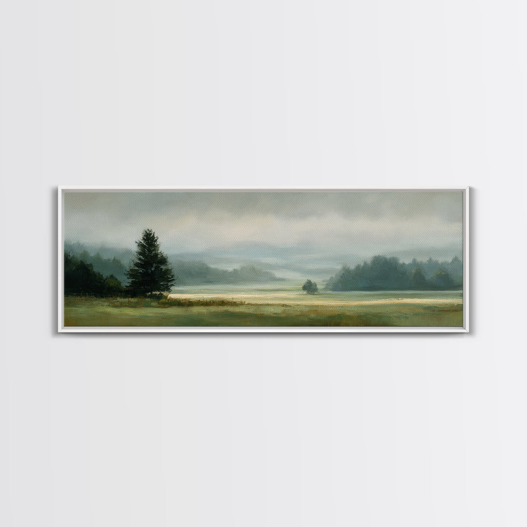 Quiet Meadow Landscape Framed Canvas Print, Living Room Art, Gallery Decor, Living Room Decor, Fine Art, Living, Wall Art, LIR-3x1-15