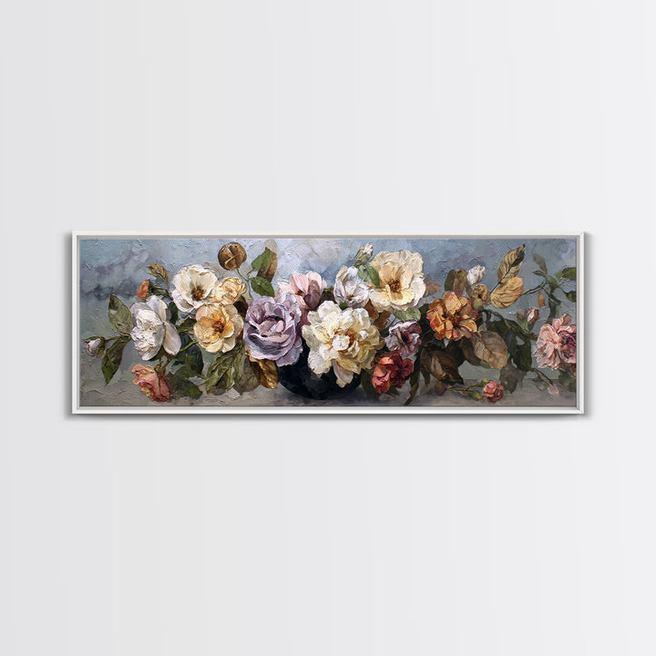 Botanical Vase Painting Framed Canvas Print, Living Room Art, Large Wall Art, Living Room Decor, Watercolor Art, Living, LIR-3x1-18