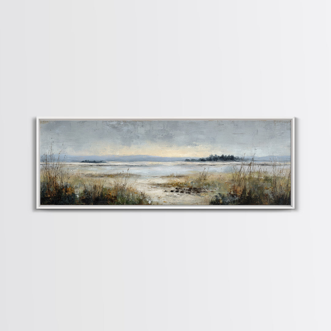 Modern Landscape with Expansive Calm Sky Canvas Print, Living Room Art, Luxury Decor, Living Room Decor, Fine Art, Living, LIR-3x1-19