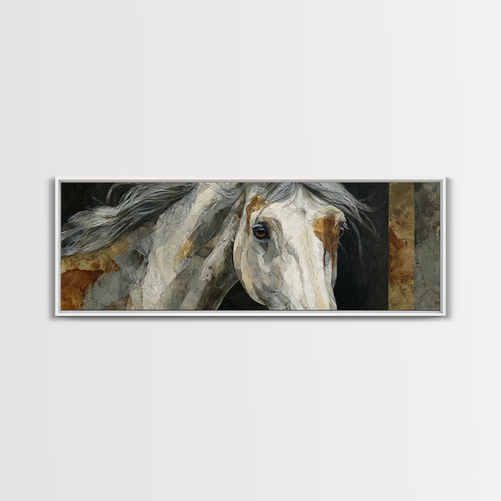 Contemporary Horse Portrait Canvas Print, Living Room Art, Abstract Art, Living Room Decor, Living, Living Room Wall Art, LIR-3x1-26