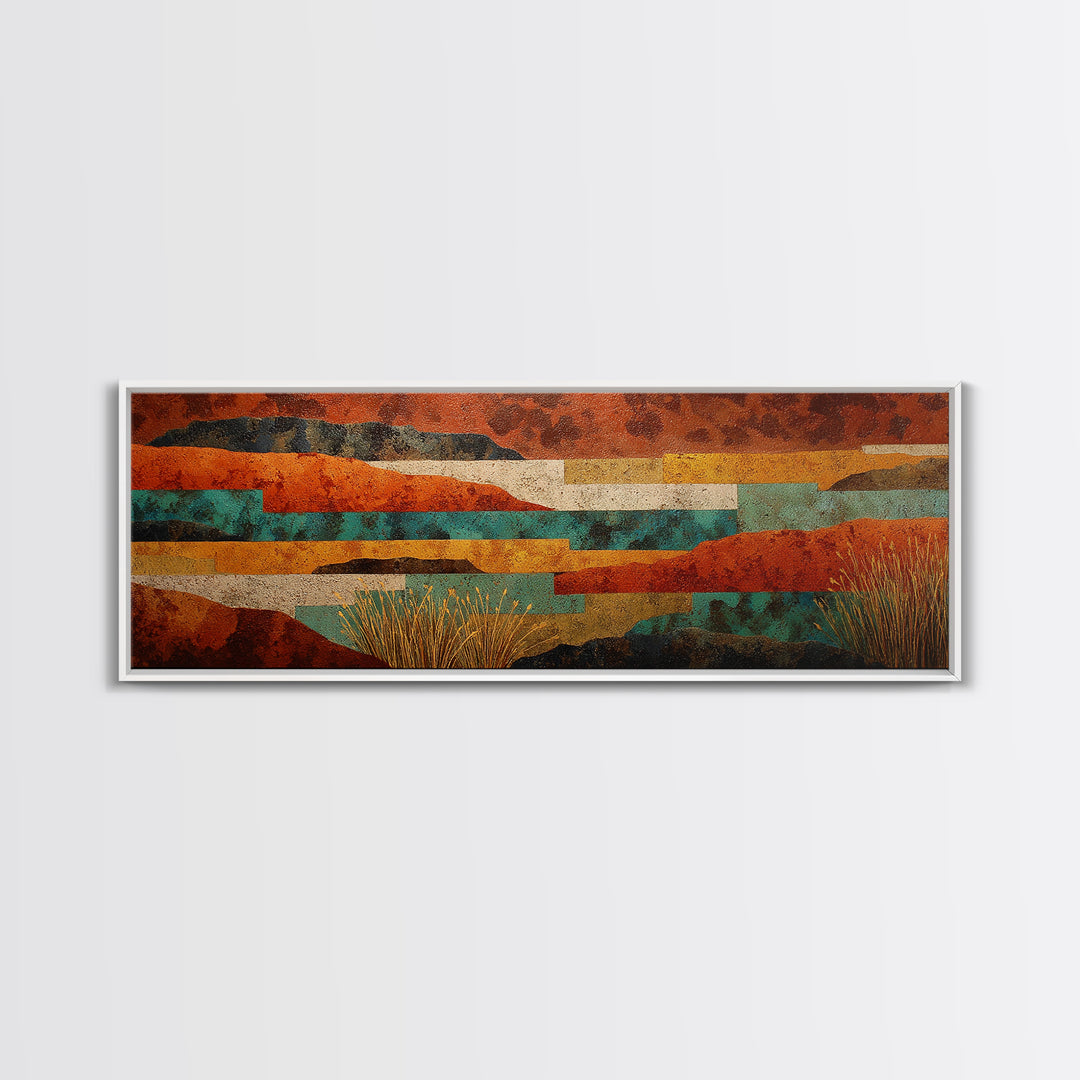 Earthy Desert Landscape Framed Canvas Print, Living Room Art, Bedroom Wall Art, Living Room Decor, Living, Minimalist Decor, LIR-3x1-28