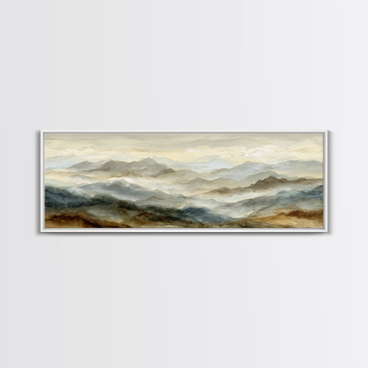 Classic Mountain Panorama for Cozy Interiors Canvas Print, Living Room Art, 3 Piece Wall Art, Living Room Decor, Living, LIR-3x1-32