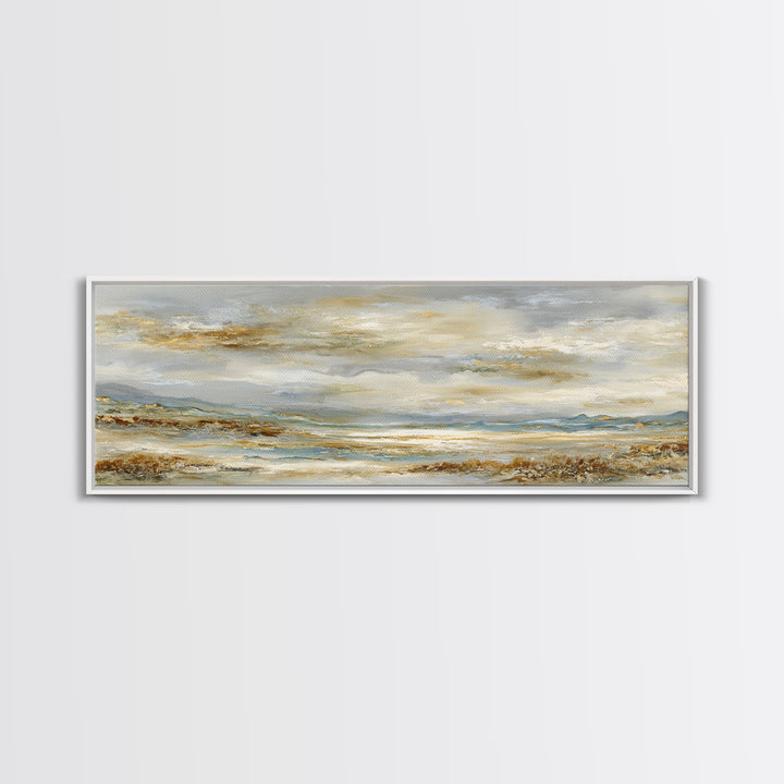 Large Cloudscape with Gentle Movement Canvas Print, Living Room Art, Minimalist Decor, Living Room Decor, Fine Art, Living, LIR-3x1-35