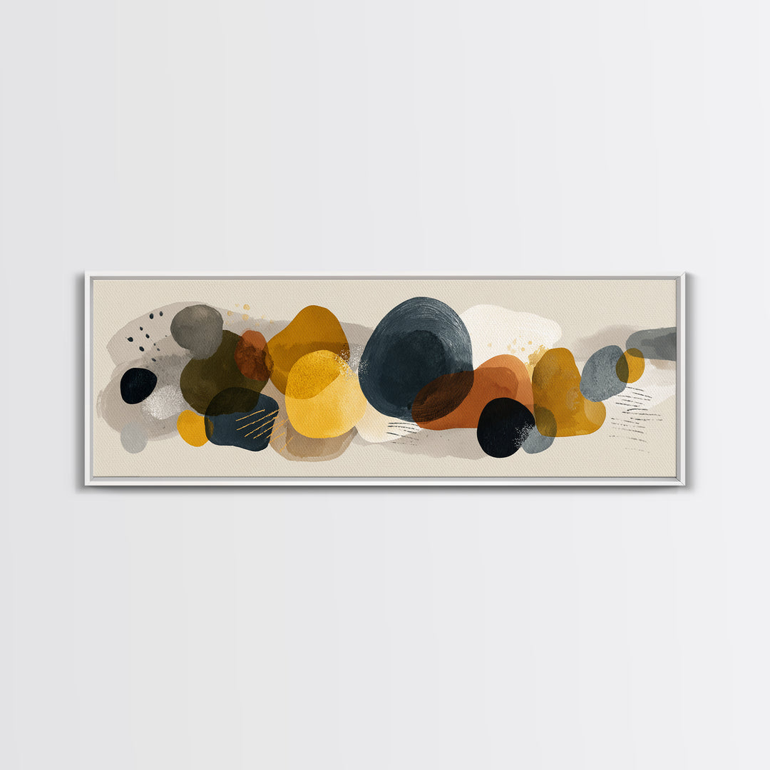 Abstract Organic Shapes Framed Canvas Print, Living Room Art, Statement Artwork, Living Room Decor, Abstract Art, Living, LIR-3x1-7