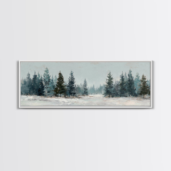 Minimal Scandinavian Forest Framed Canvas Print, Living Room Art, Modern Wall Art, Living Room Decor, Oil Painting, Living, LIR-3x1-77