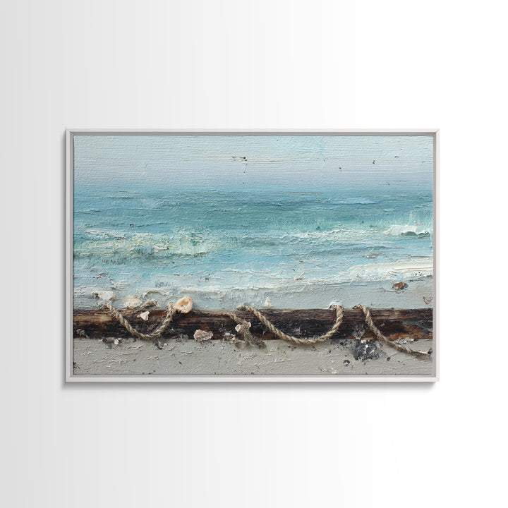 Moody Seascape for Dramatic Focal Point Framed Canvas Print, Living Room Art, Apartment Decor, Living Room Decor, Living, LIR-3x2-10