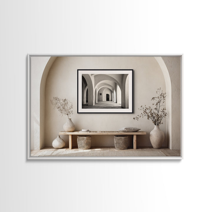 Black and White Architectural Arch Composition Canvas Print, Living Room Art, Modern Decor, Living Room Decor, Fine Art, Living, LIR-3x2-11
