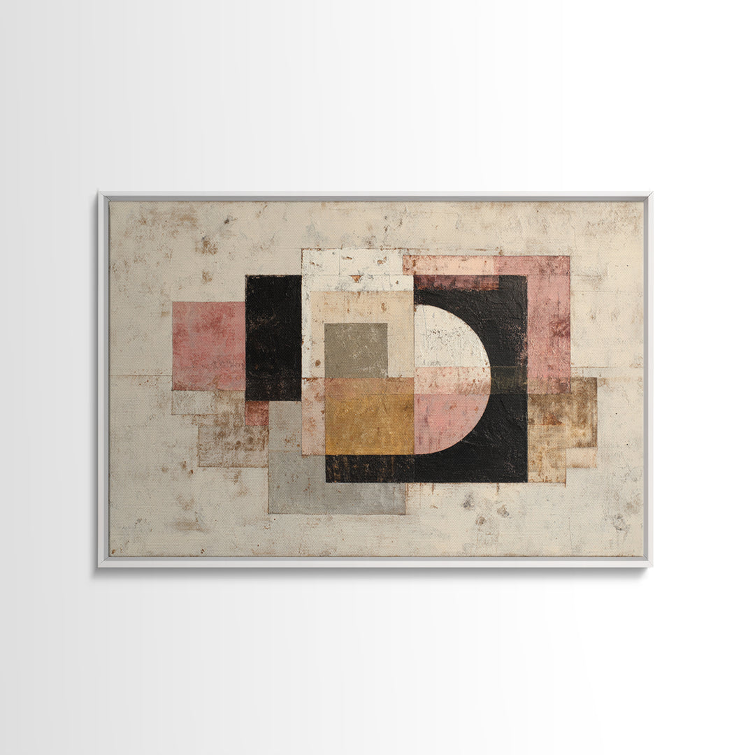 Mid Century Geometric Artwork Canvas Print, Living Room Art, Living Room Decor, Fine Art, Living, Statement Artwork, Boho Decor, LIR-3x2-12