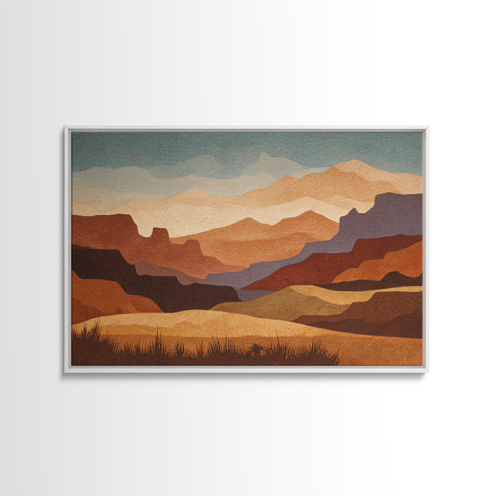 Earthy Desert Landscape Canvas Print, Living Room Art, Abstract Wall Art, Living Room Decor, Fine Art, Living, Boho Decor, LIR-3x2-16
