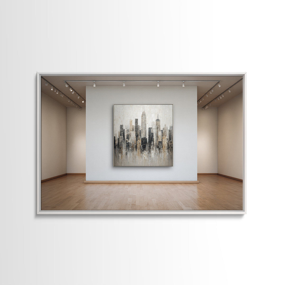 Modern City Skyline Canvas Print, Living Room Art, Abstract Art, Living Room Decor, Living, Living Room Wall Art, LIR-3x2-26