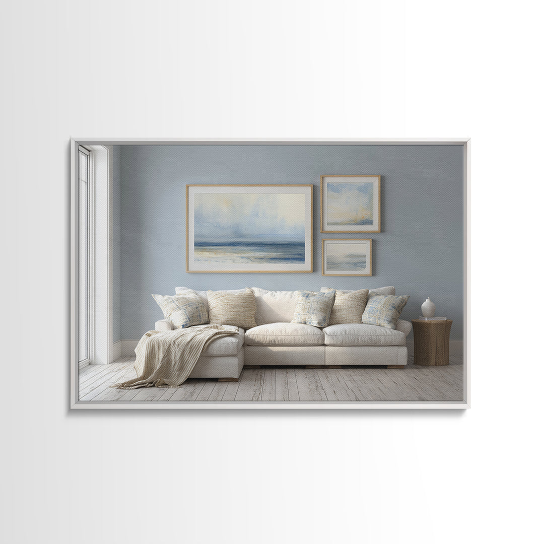 Coastal Aerial Shoreline Framed Canvas Print, Living Room Art, Contemporary Art, Living Room Decor, Fine Art, Living, LIR-3x2-39