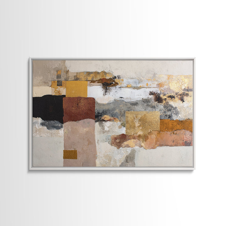 Gold Accented Abstract Brushwork Canvas Print, Living Room Art, Pet Portraits, Living Room Decor, Abstract Art, Living, LIR-3x2-66
