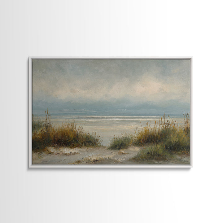 Modern Landscape with Expansive Calm Sky Framed Canvas Print, Living Room Art, Oil Painting, Living Room Decor, Living, LIR-3x2-7
