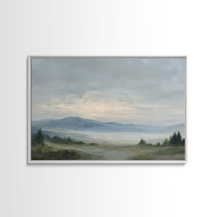 Modern Landscape with Expansive Calm Sky Framed Canvas Print, Living Room Art, Luxury Decor, Living Room Decor, Living, LIR-3x2-79
